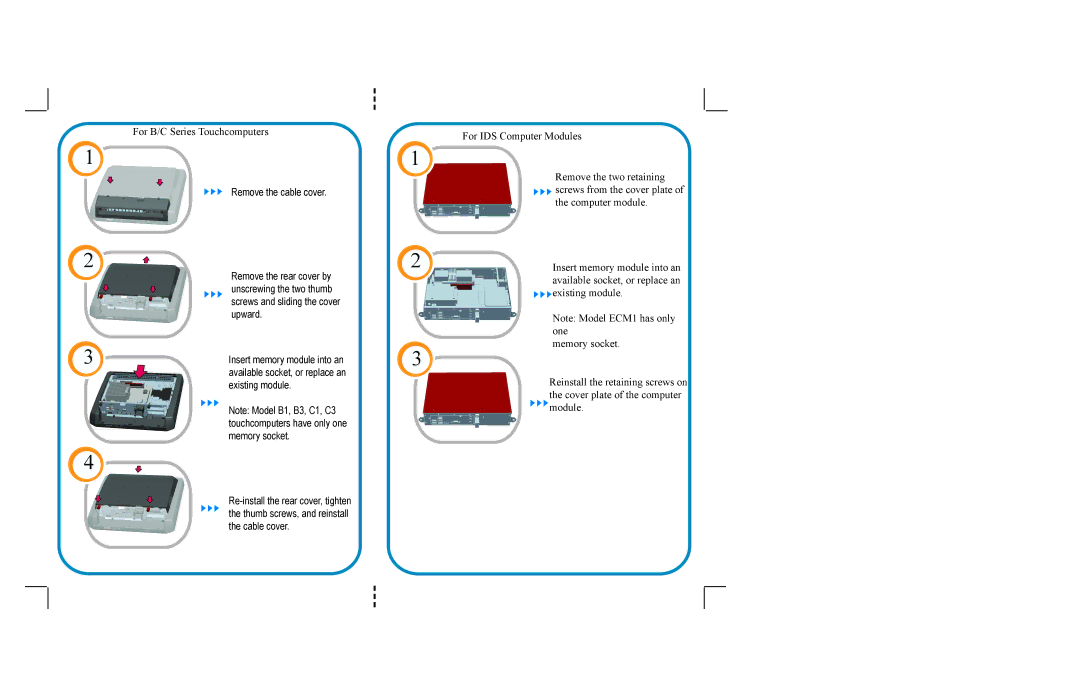 Elo TouchSystems E355477, E331130, E309480 manual For B/C Series Touchcomputers 