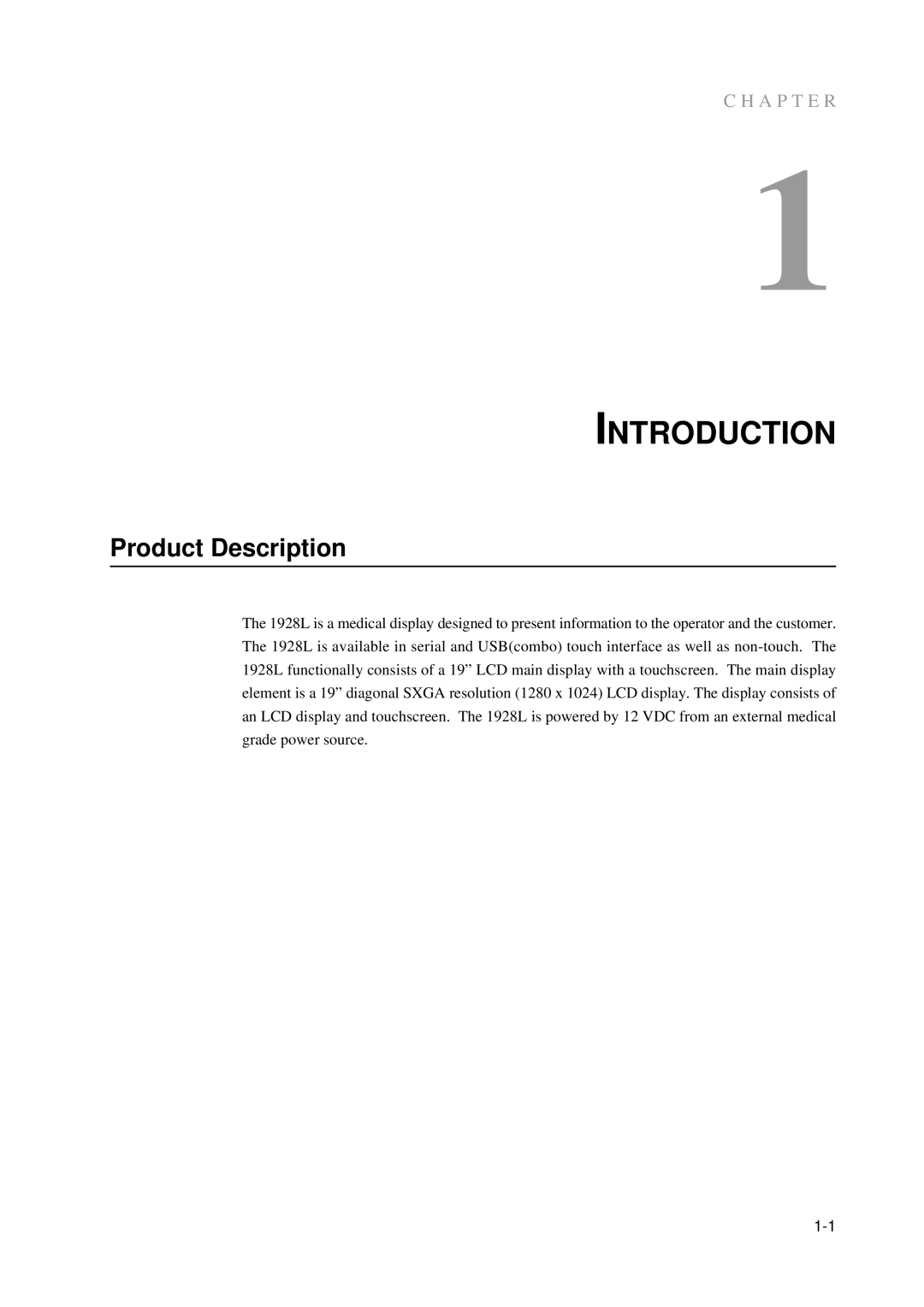 Elo TouchSystems 5000 Series, E791522 manual Introduction, Product Description 