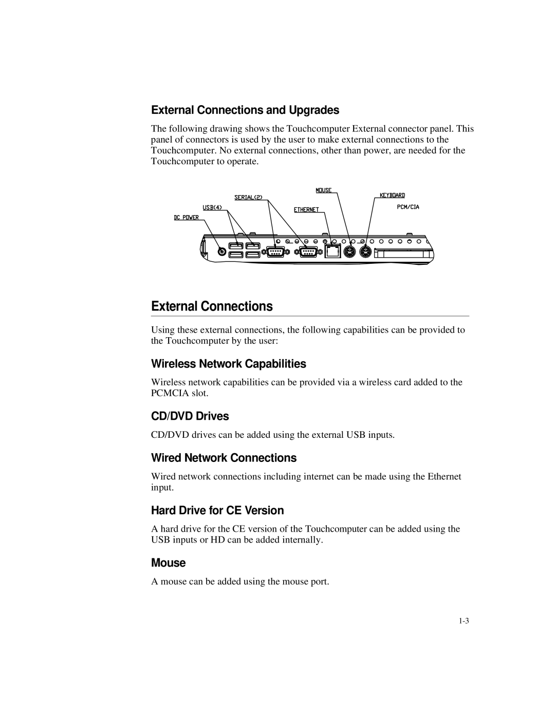 Elo TouchSystems ESY1527L, ESY1525L manual External Connections and Upgrades 