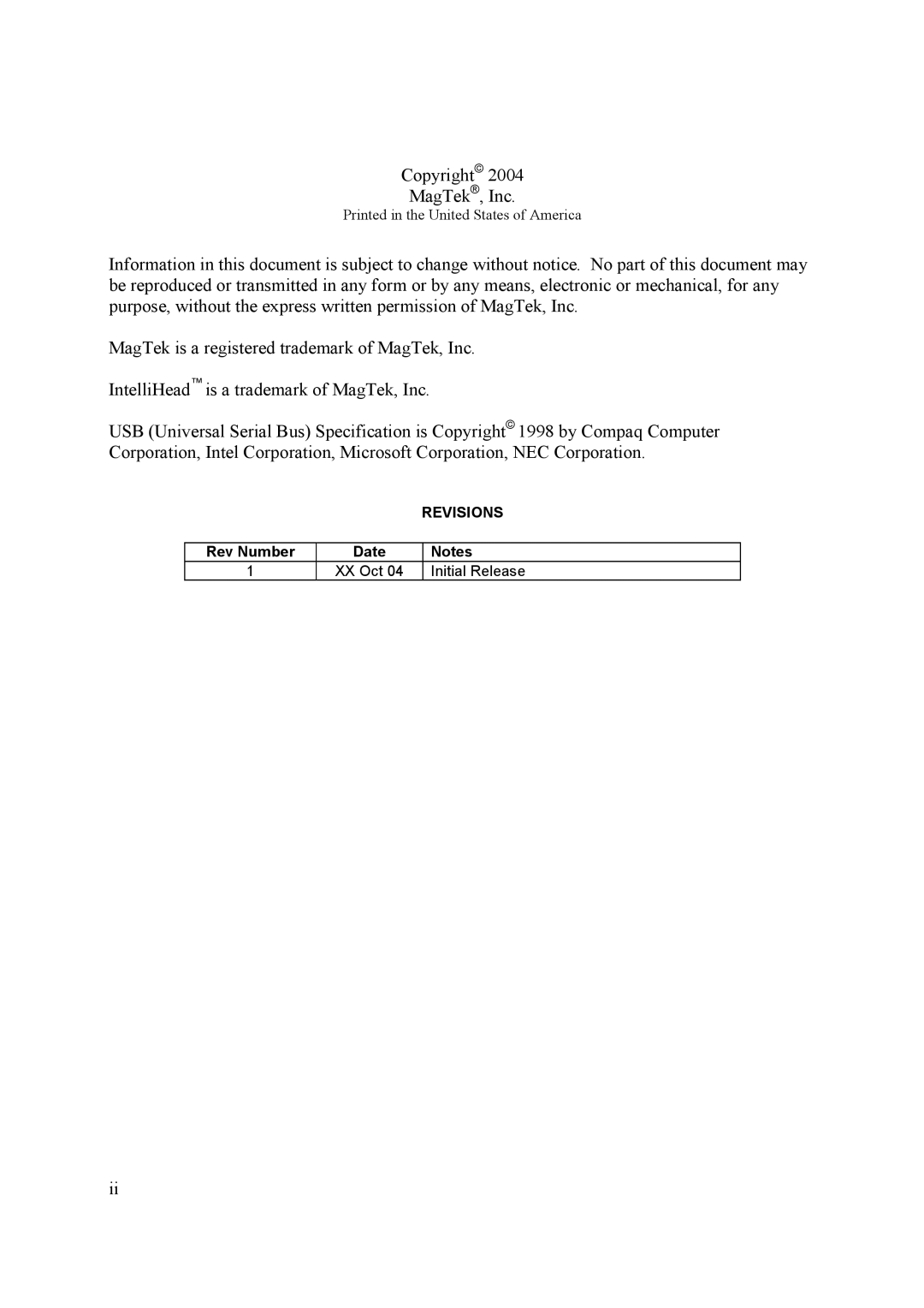 Elo TouchSystems ESY1529L manual Revisions 