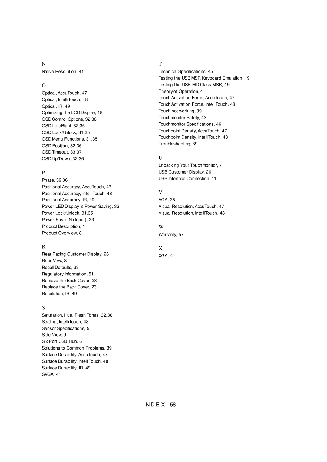 Elo TouchSystems ET1529L manual D E X 