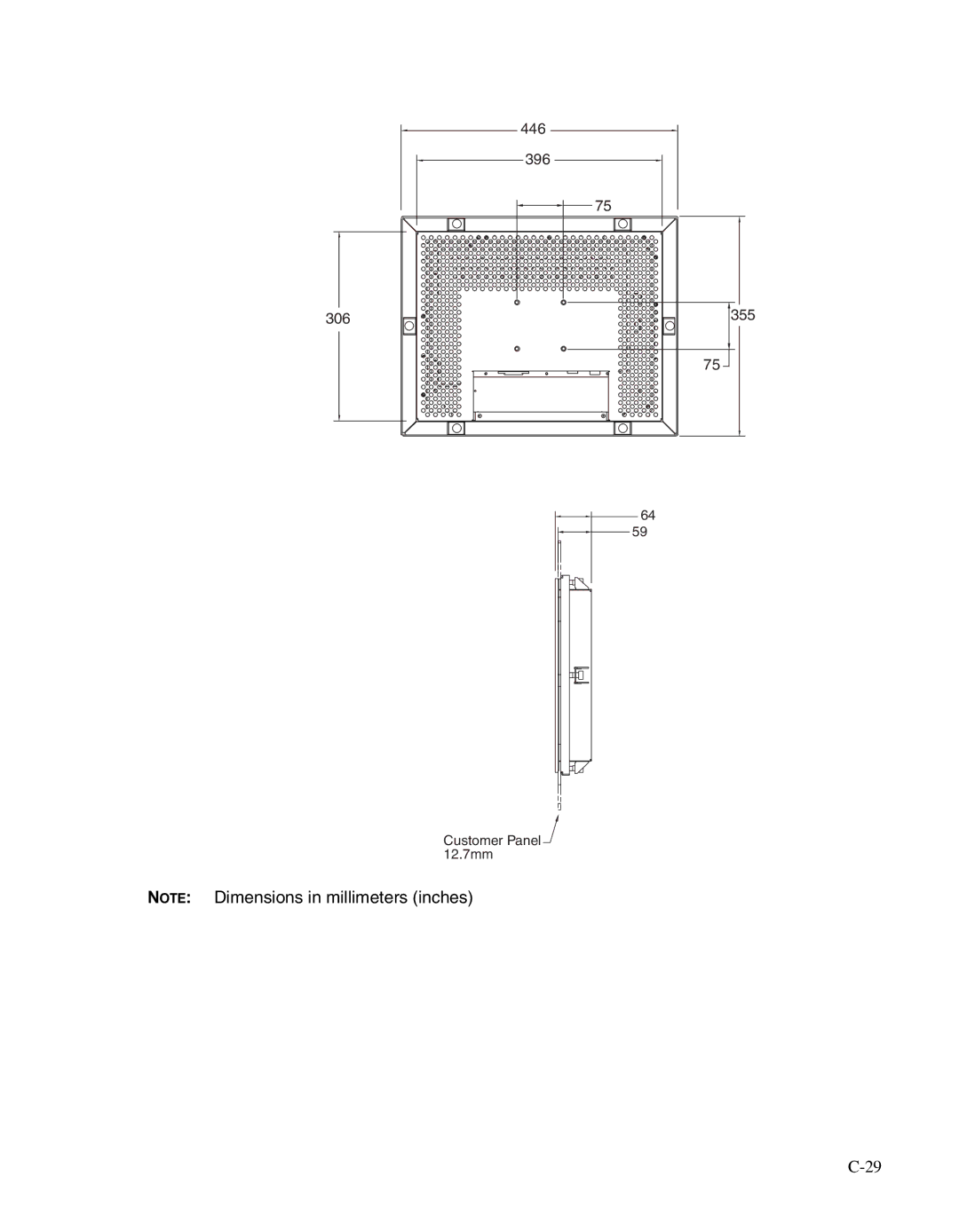 Elo TouchSystems ET1566L-7SWC-1 manual 446 396 306 355 