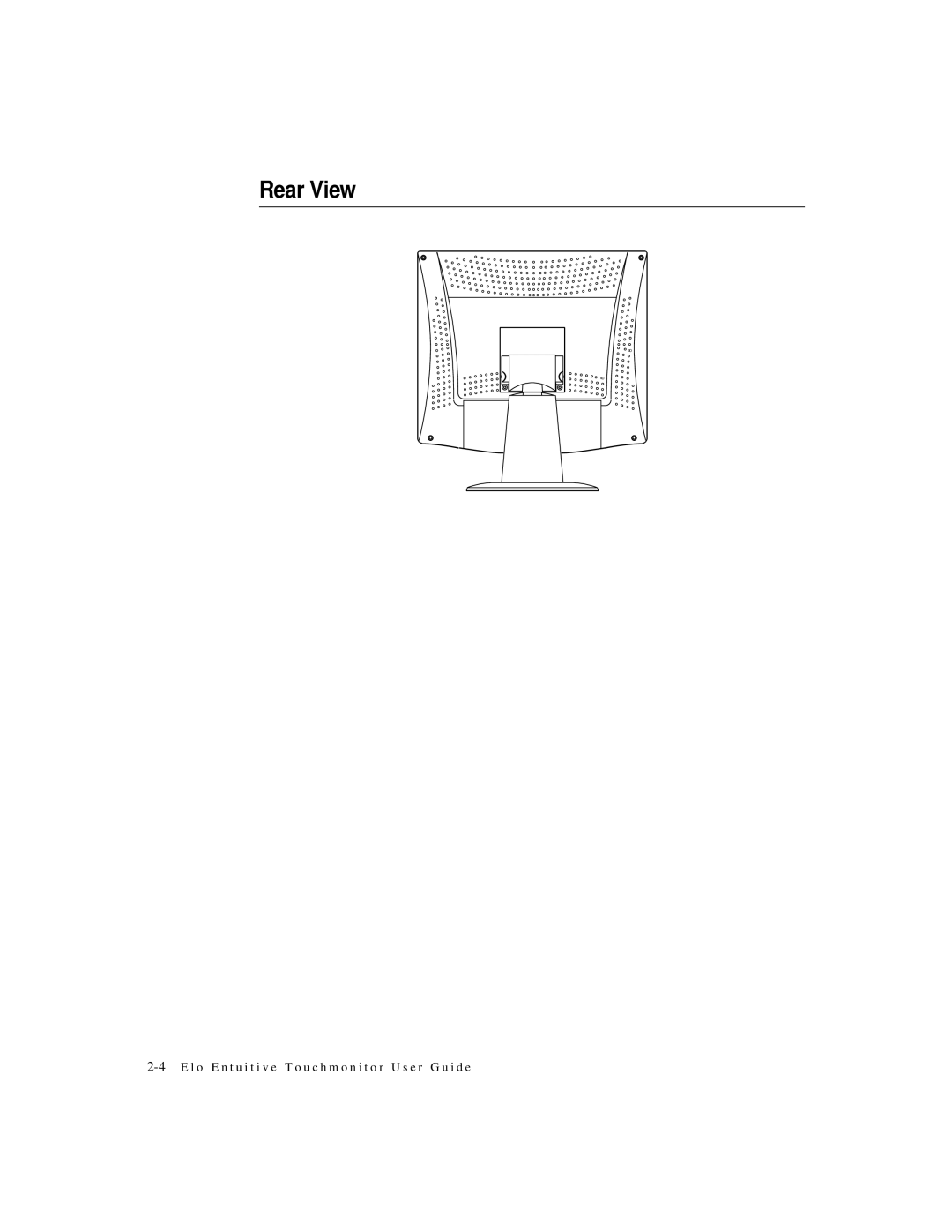 Elo TouchSystems ET1724L-8SWB-1-NL, ET1724L-7SWB-1-NL manual Rear View 