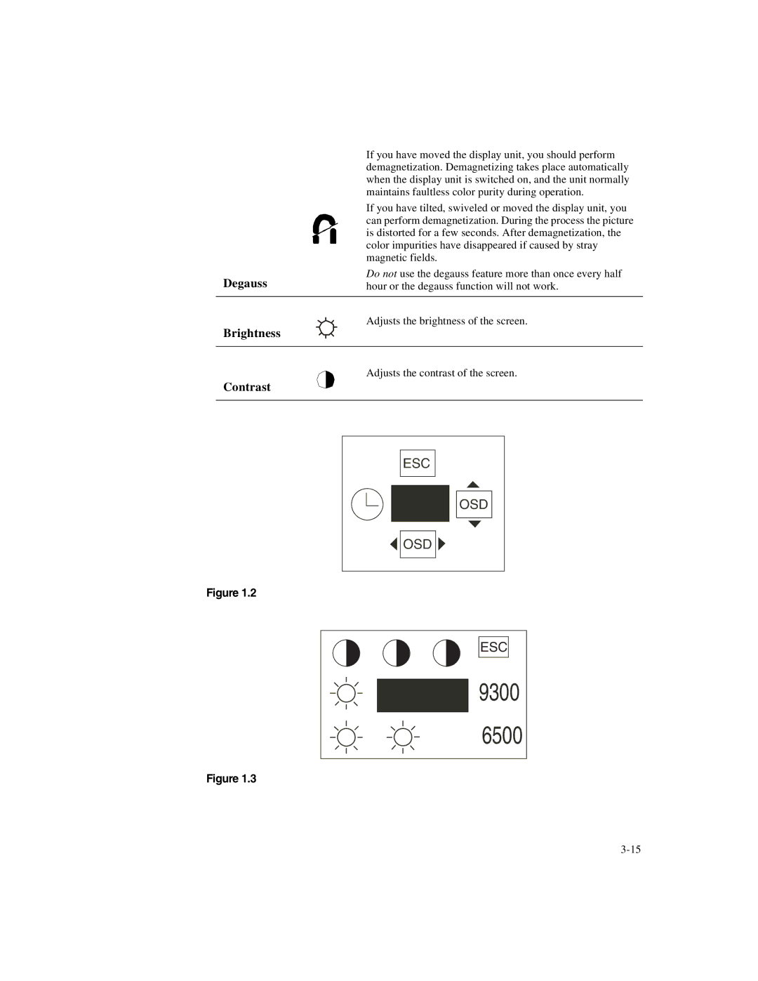 Elo TouchSystems ET1X45C-4UWE-1, ET1X45C-4SWE-1 manual Degauss, Brightness, Contrast 