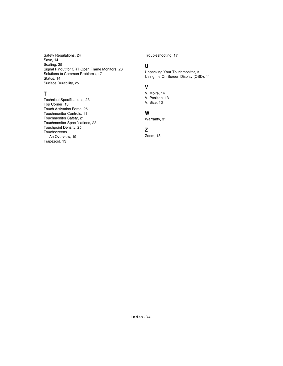 Elo TouchSystems ET1X8XC-4XWA-1, ET2187C-4XWA-1 manual 