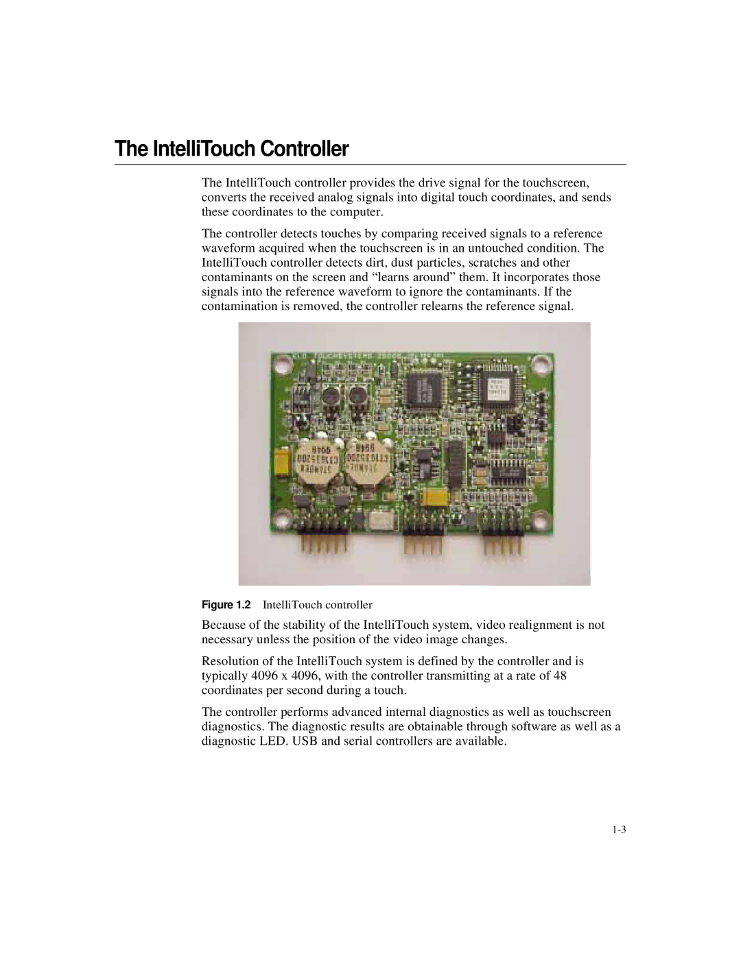 Elo TouchSystems IntelliTouch SecureTouch manual IntelliTouch Controller, IntelliTouch controller 