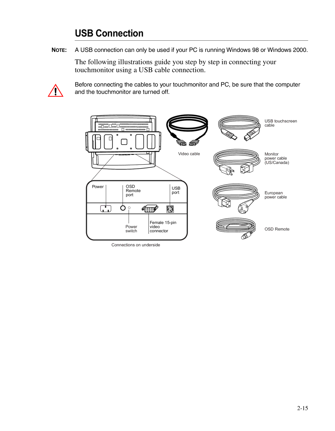 Elo TouchSystems LCD manual USB Connection 