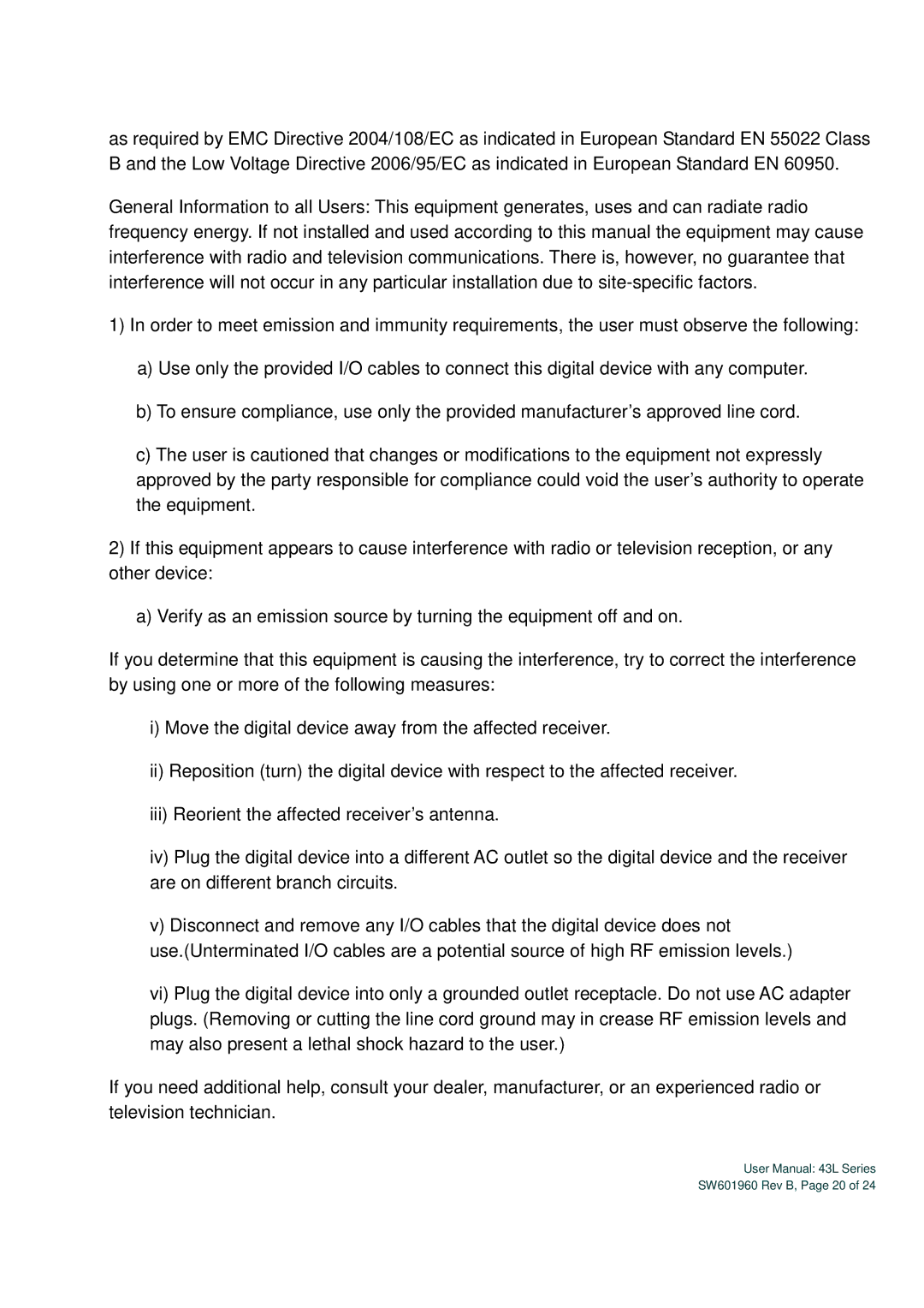 Elo TouchSystems user manual SW601960 Rev B, Page 20 