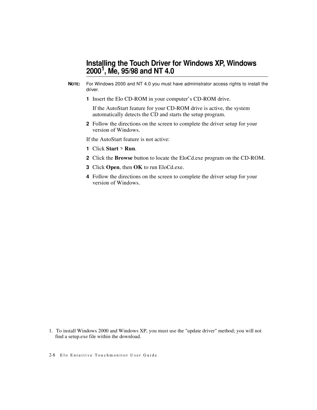 Elo TouchSystems touch monitor manual 