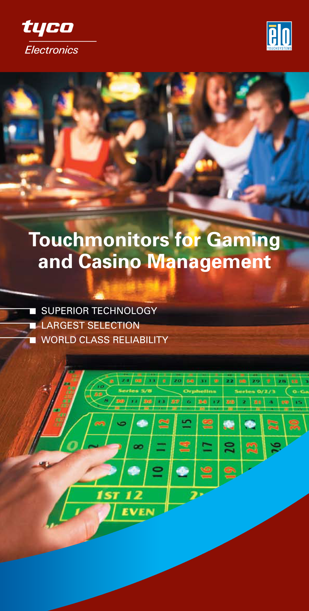 Elo TouchSystems Tyco manual Touchmonitors for Gaming and Casino Management 