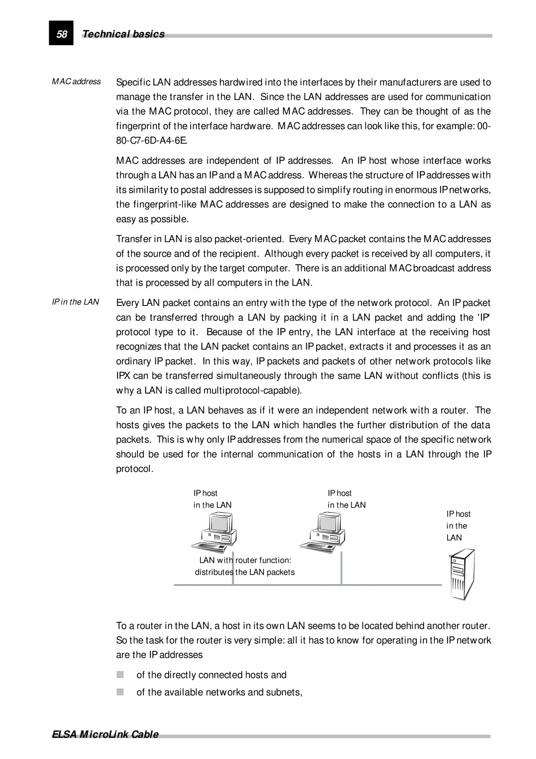 ELSA Cable manual 80-C7-6D-A4-6E, Easy as possible, That is processed by all computers in the LAN, Protocol 