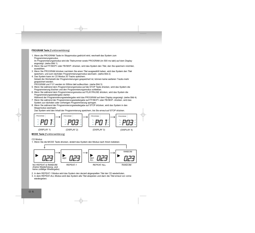 Elta 2308 manual Display, No Repeat & Random REPEAT-1 Repeat ALL 