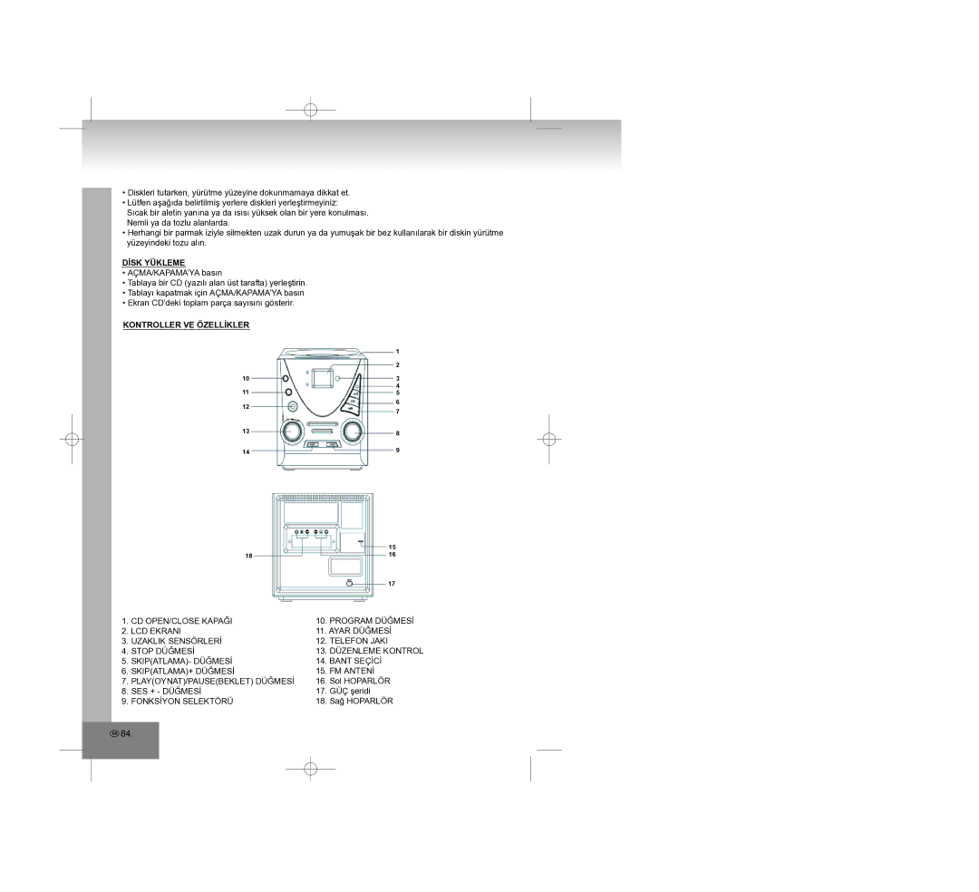 Elta 2308 manual Dİsk Yükleme, Kontroller VE Özellİkler, SES + Düğmesİ, Fonksİyon Selektörü 