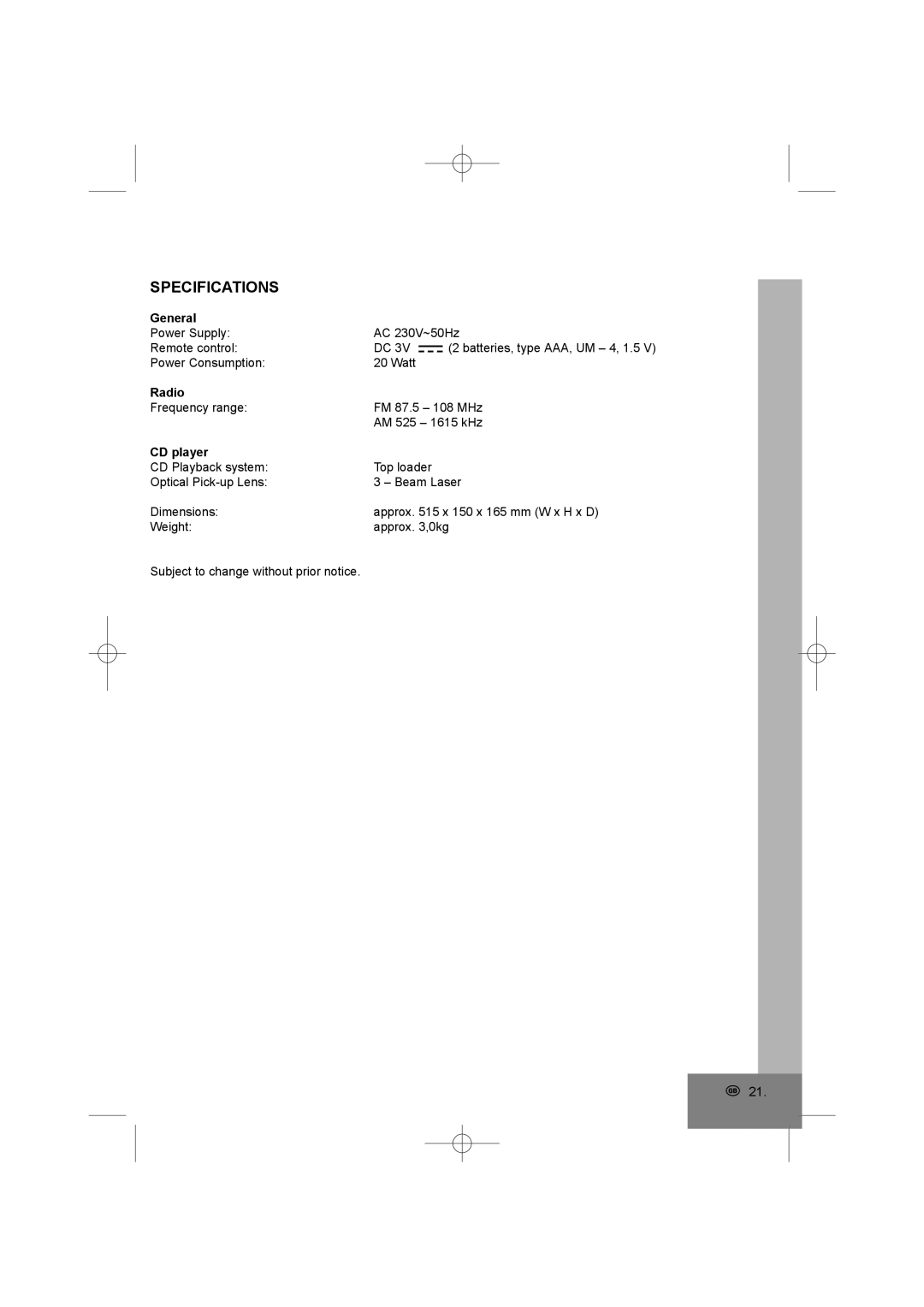 Elta 2402N manual Specifications, General 