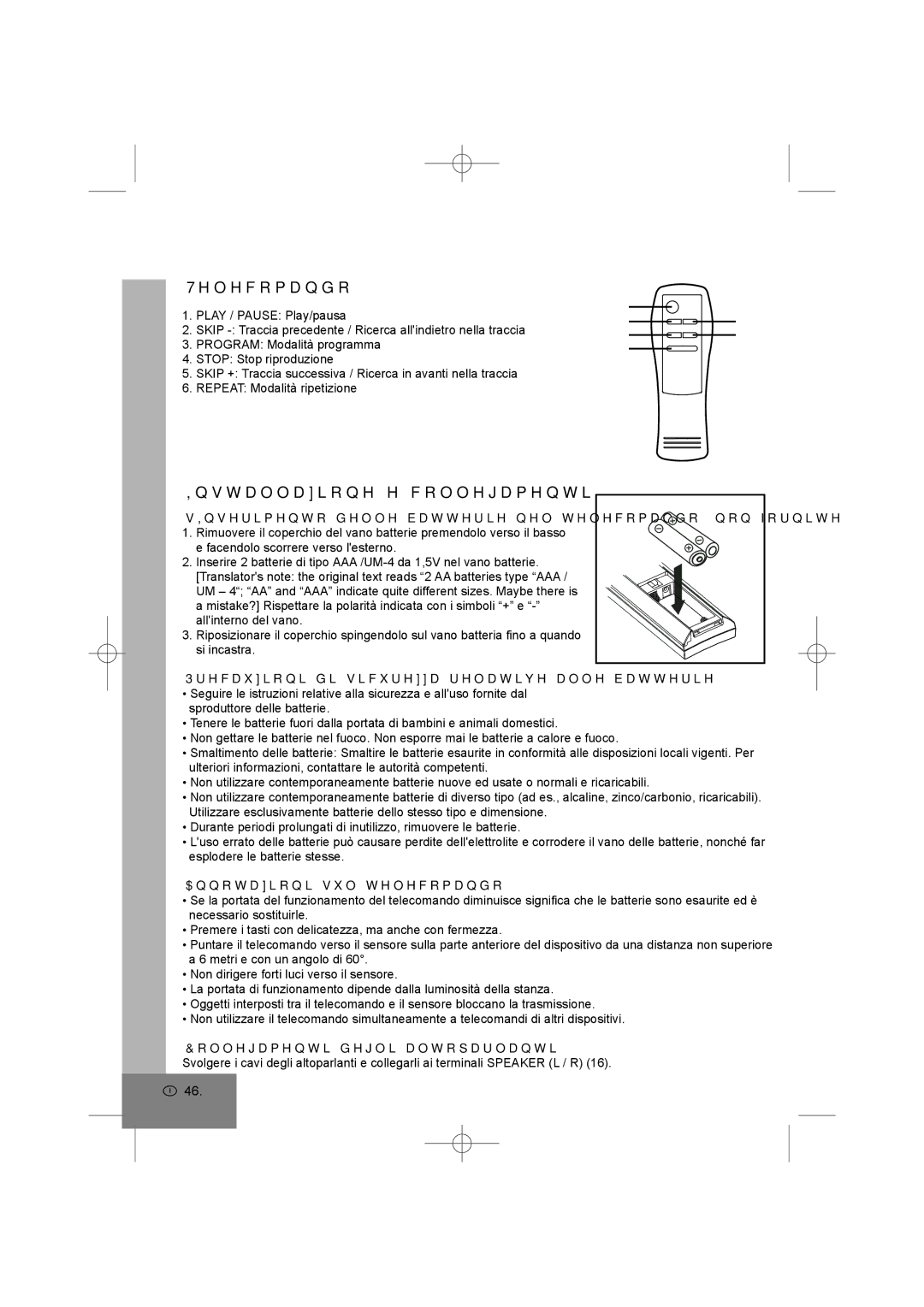 Elta 2402N manual Telecomando, Installazione e collegamenti 