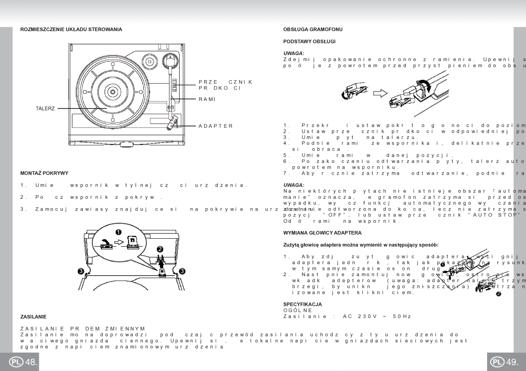 Elta 2956 manual Uwaga 