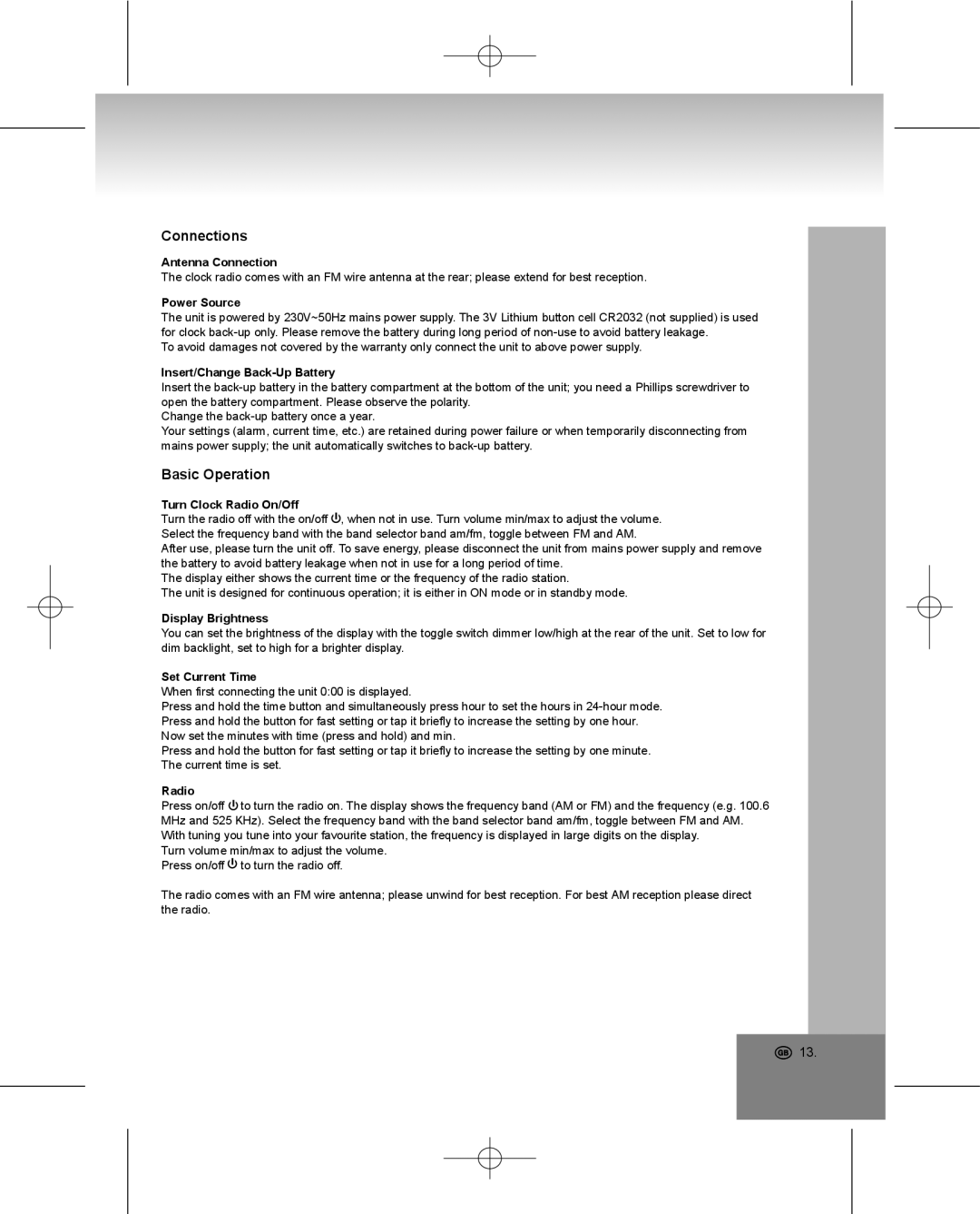 Elta 4224 manual Connections, Basic Operation 