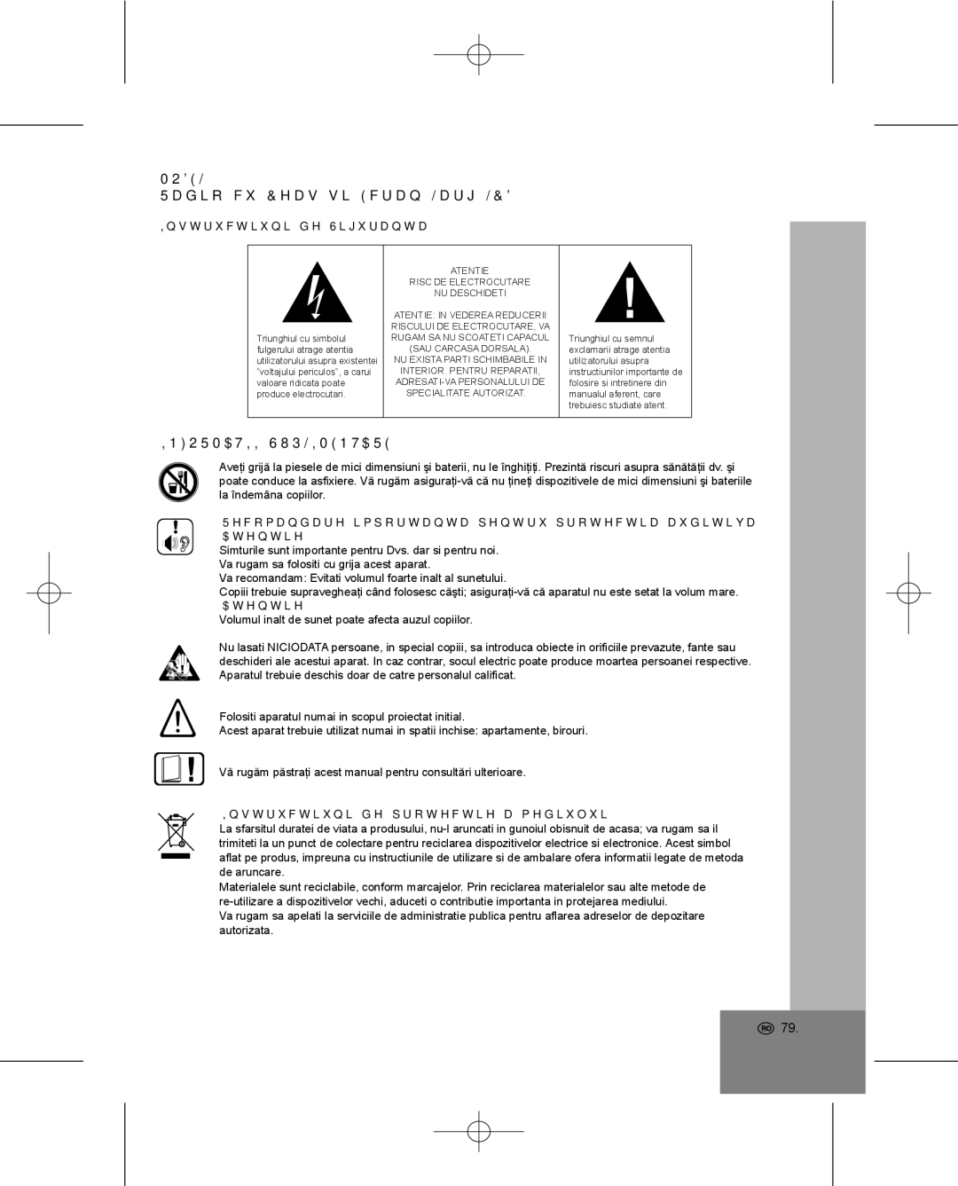 Elta 4224 manual Model Radio cu Ceas si Ecran Larg LCD, Informatii Suplimentare, Instructiuni de Siguranta 