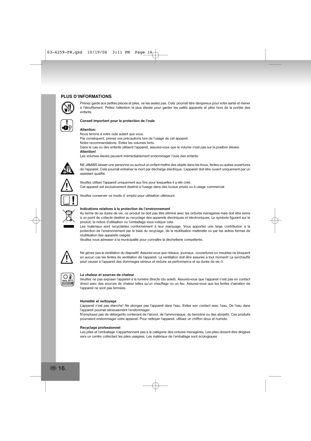 Elta 4259 manual Plus D’INFORMATIONS 