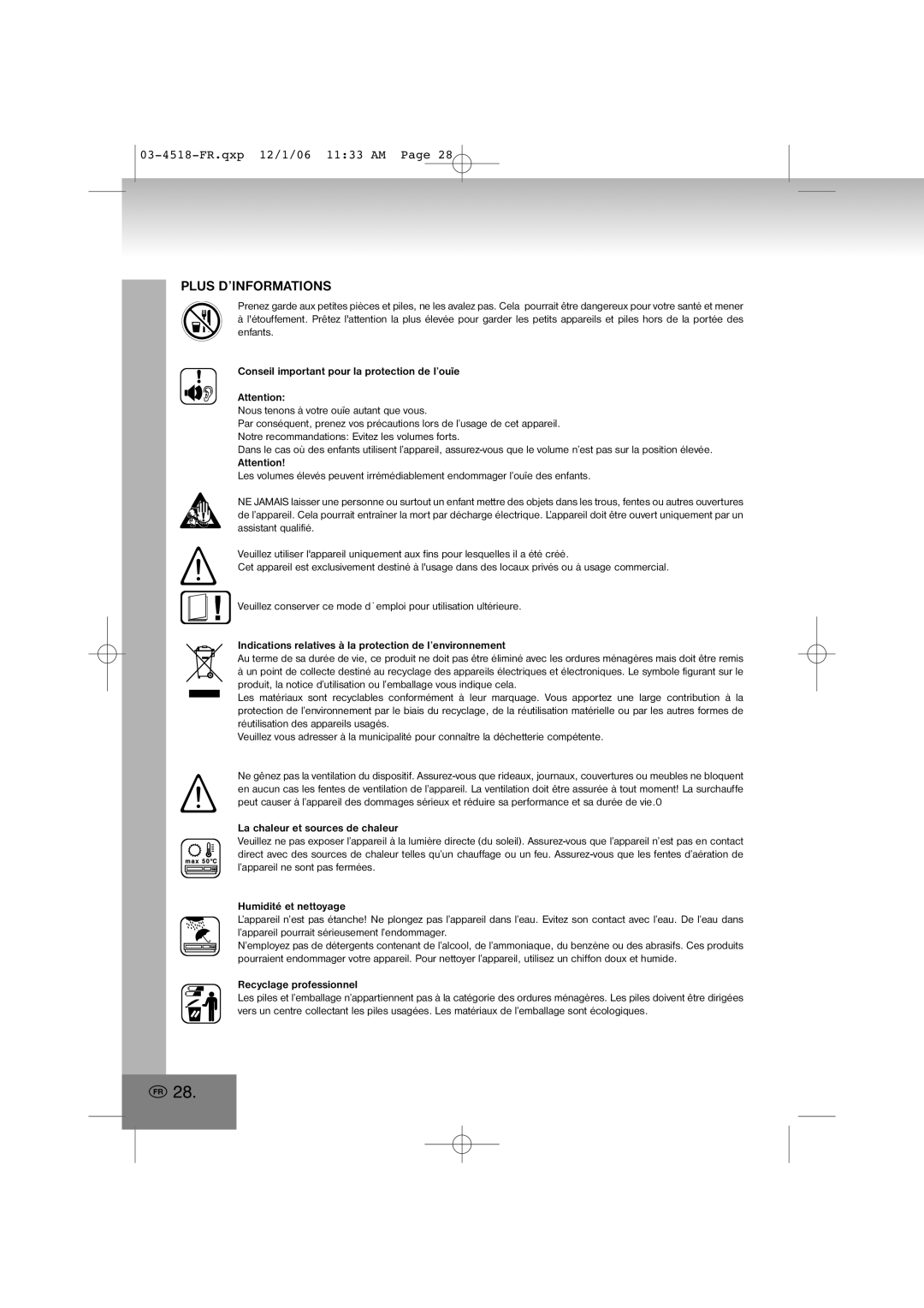 Elta 4518 manual Plus D’INFORMATIONS 