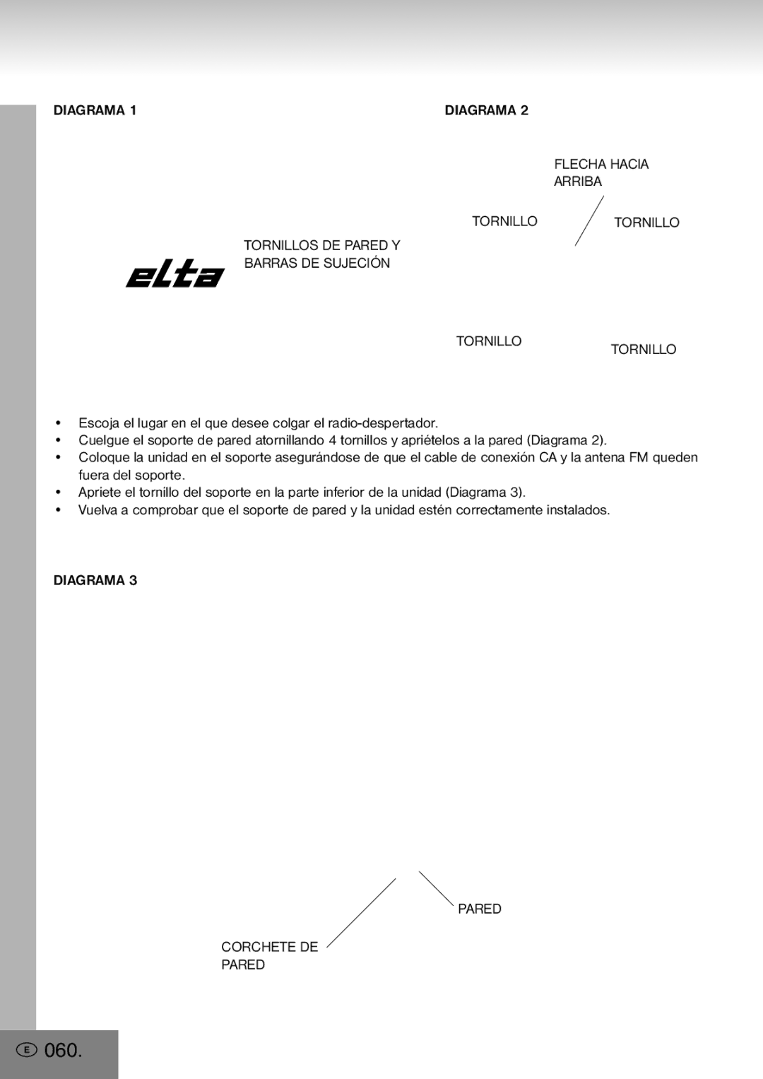 Elta 4556 manual 060, Diagrama Pared Corchete DE 