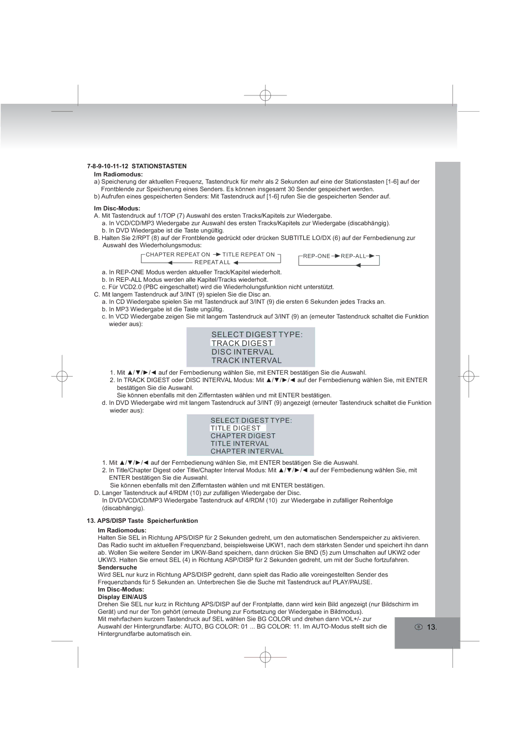 Elta 7553 manual LVF0RGXV, $36,637DVWH6SHLFKHUIXQNWLRQ 5DGLRPRGXV, 6HQGHUVXFKH 