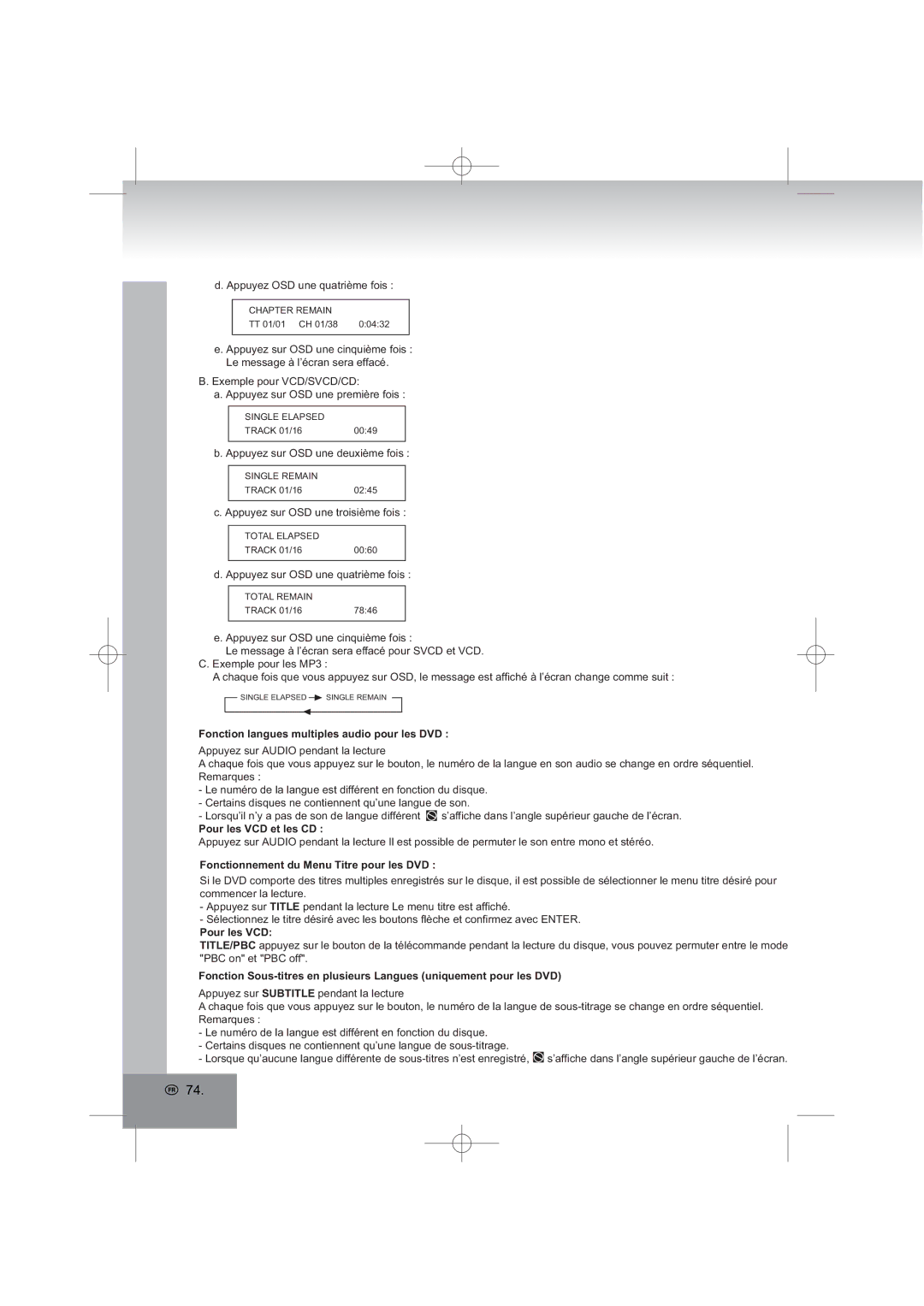 Elta 7553 manual , RQFWLRQODQJXHVPXOWLSOHVDXGLRSRXUOHV9, 3RXUOHV9&HWOHV&, 3RXUOHV9& 