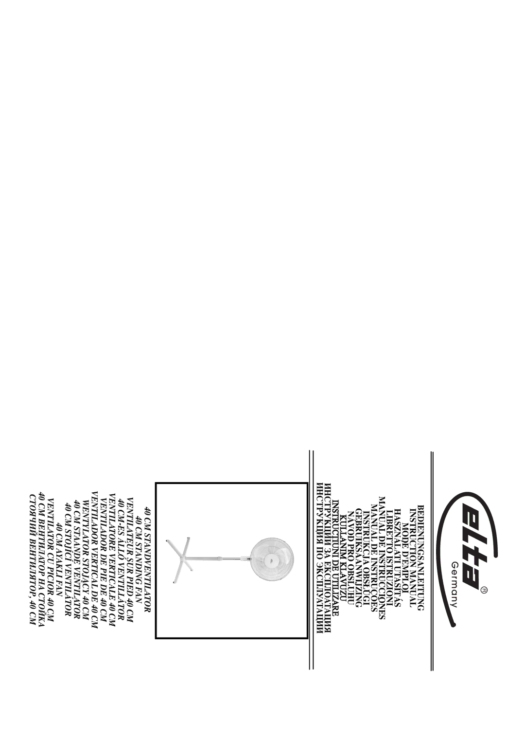 Elta 9050N5 instruction manual CM Standventilator CM Standing FAN 