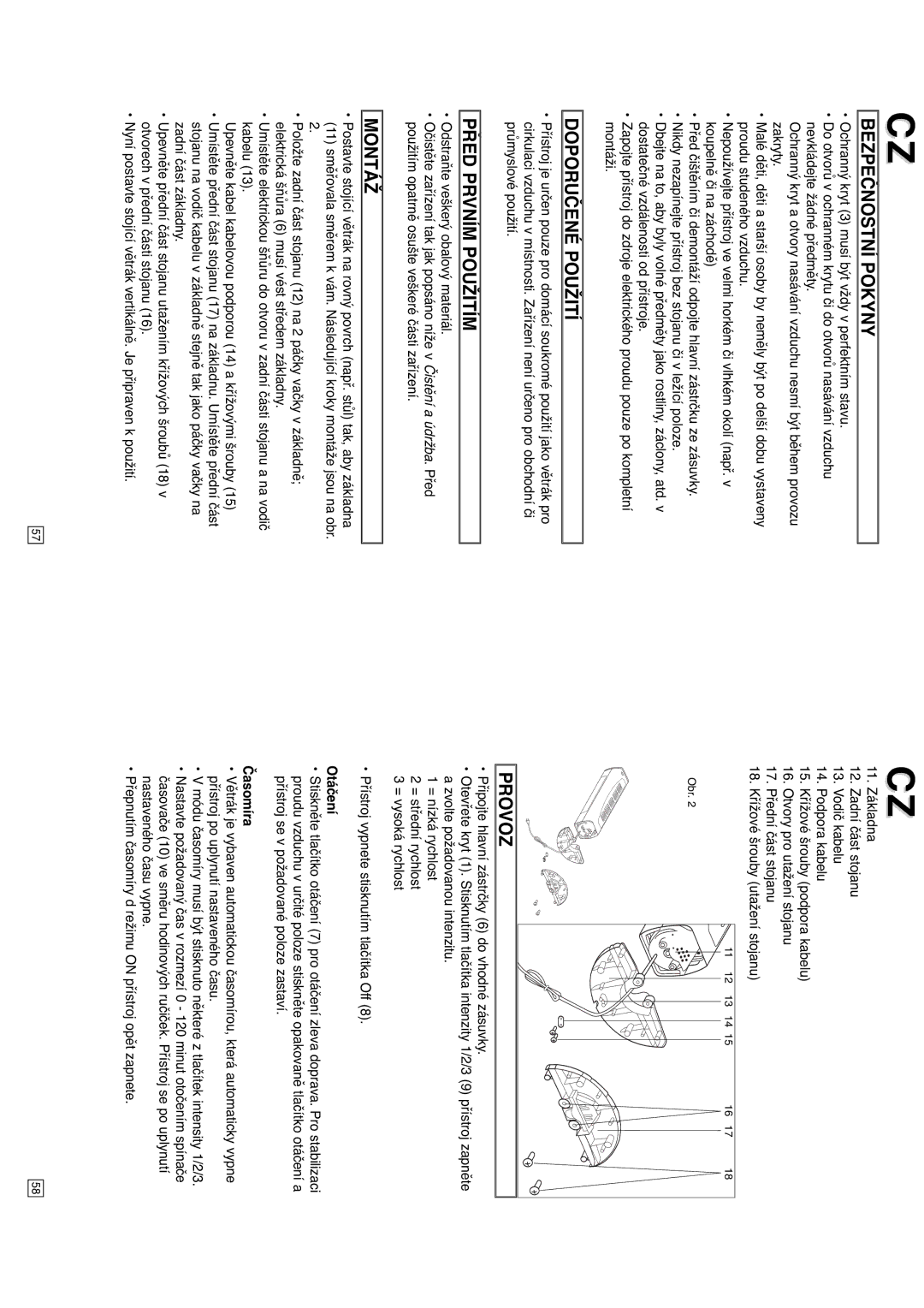 Elta 9095N5 instruction manual Bezpečnostní Pokyny, Doporučené Použití, Před Prvním Použitím, Provoz 