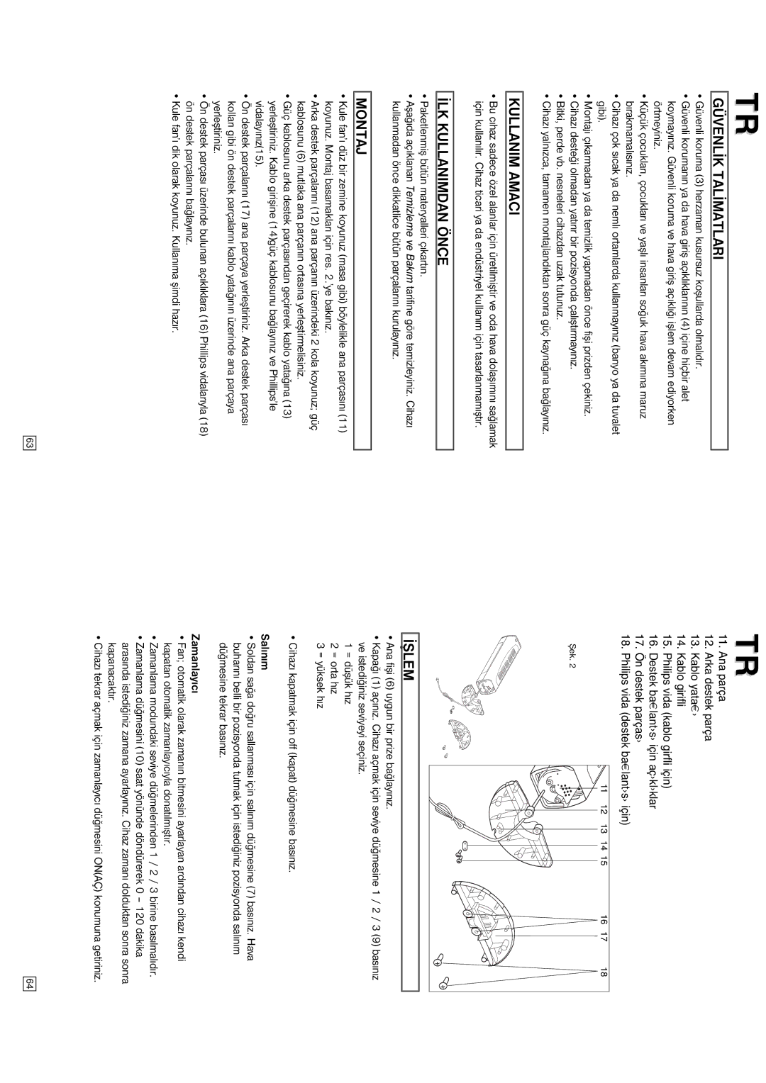 Elta 9095N5 instruction manual Güvenlýk Talýmatlari, Kullanim Amaci, ÝLK Kullanimdan Önce, Ýþlem 