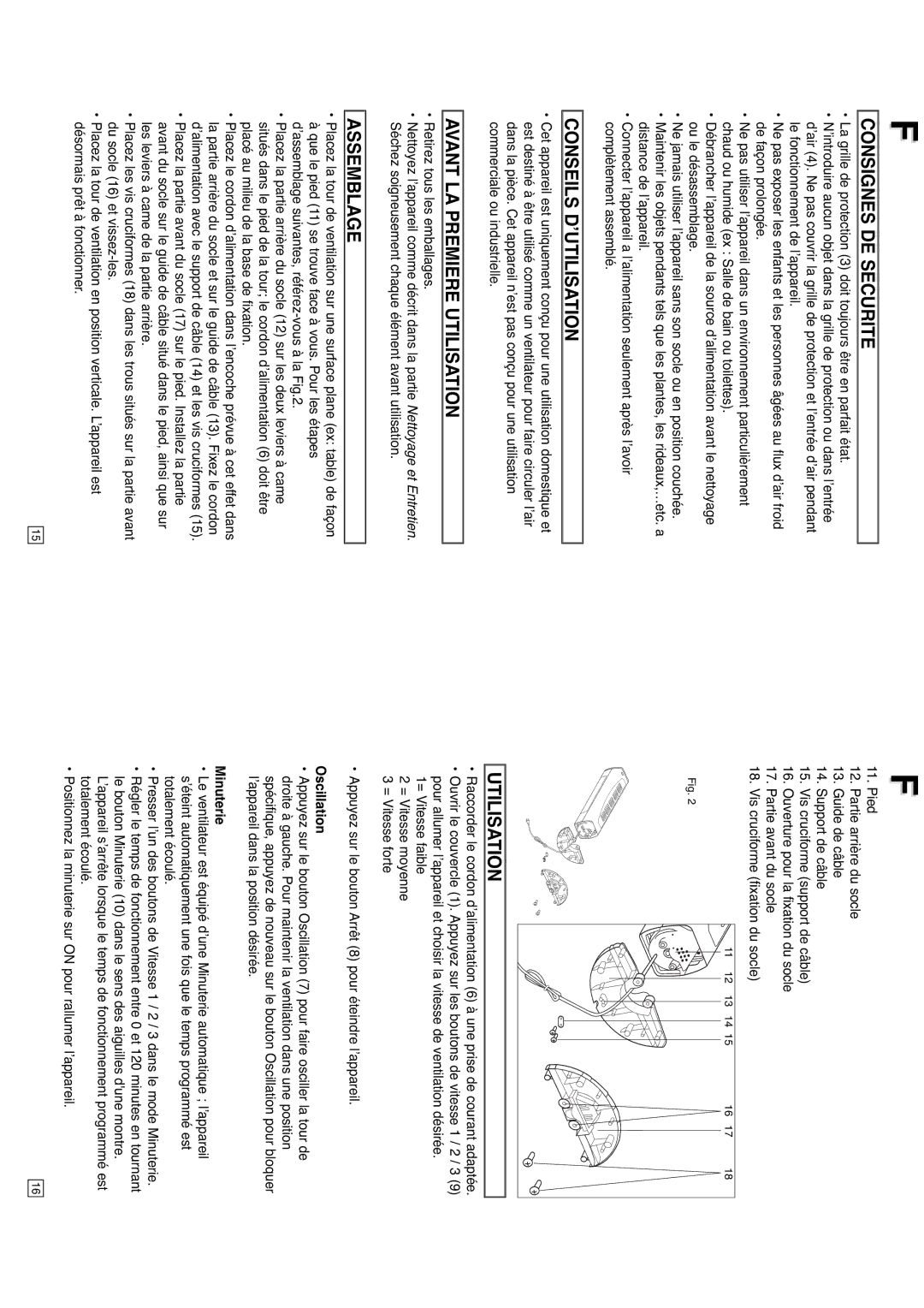 Elta 9095N5 instruction manual Consignes DE Securite, Conseils D’UTILISATION, Avant LA Premiere Utilisation, Minuterie 