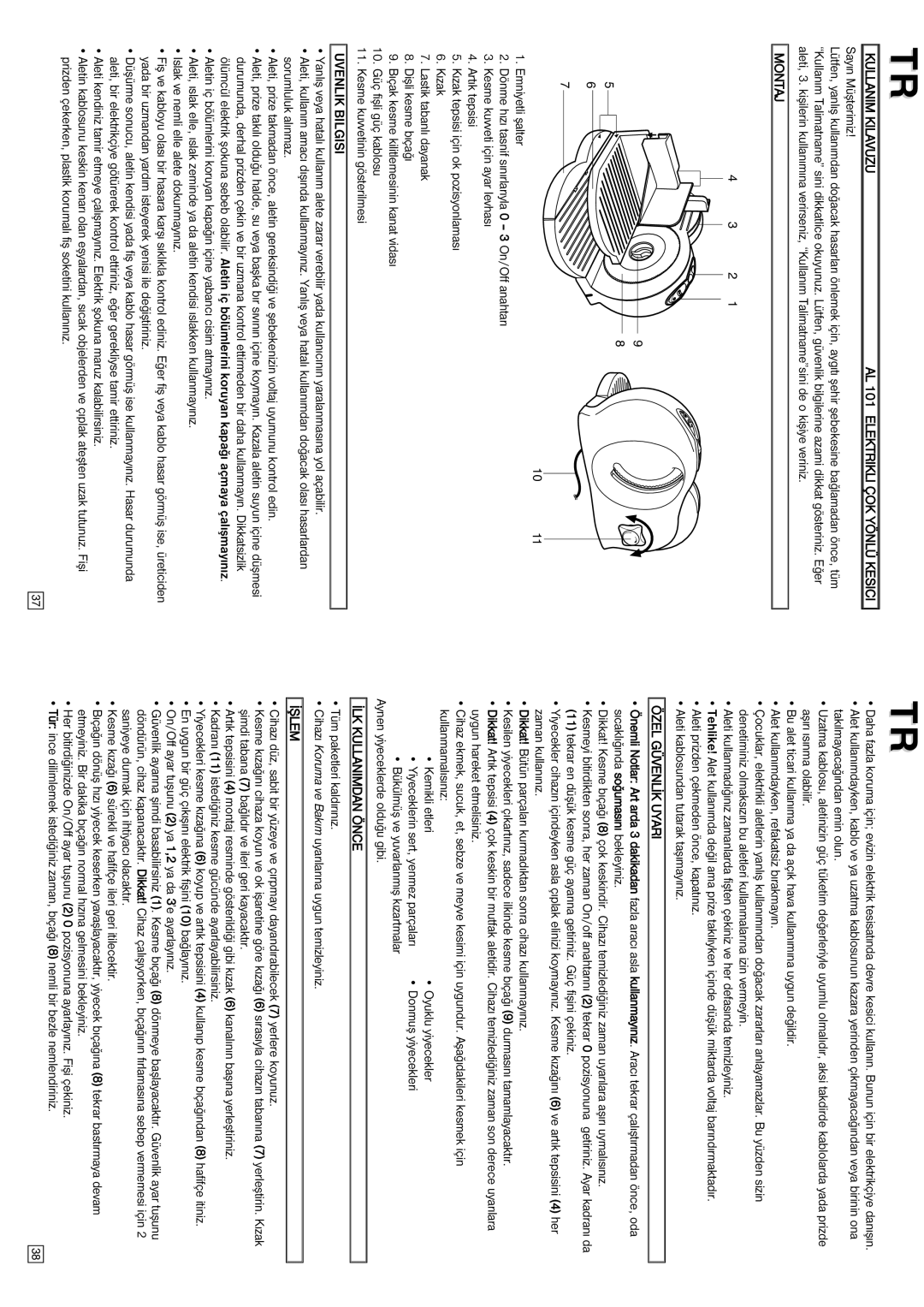 Elta AL101 instruction manual ÝLK Kullanimdan Önce 