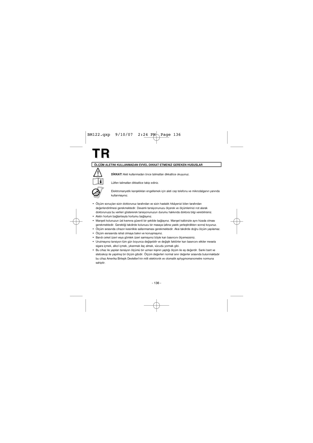 Elta BM122 instruction manual Aletin hortum baðlantýsýyla hortumu baðlayýnýz 