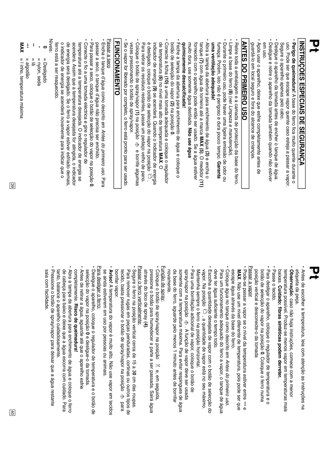 Elta 0709, DB151 instruction manual Instruções Especiais DE Segurança, Antes do Primeiro USO, Funcionamento 