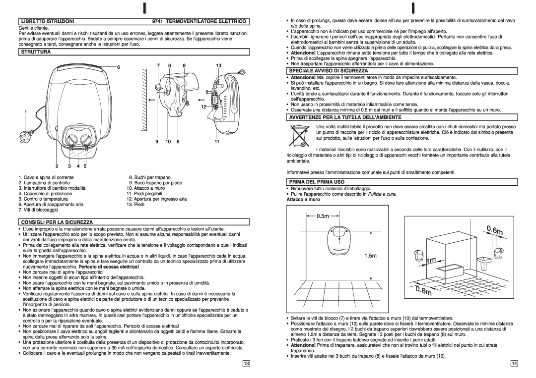 Elta Electrical Fan Heater Libretto Istruzioni, Termoventilatore Elettrico, Struttura, Speciale Avviso Di Sicurezza 