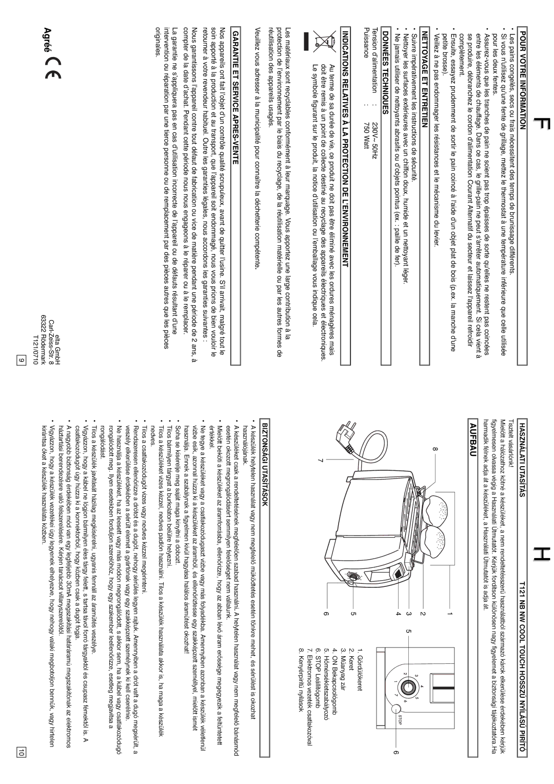 Elta IM-T121 instruction manual Agréé 