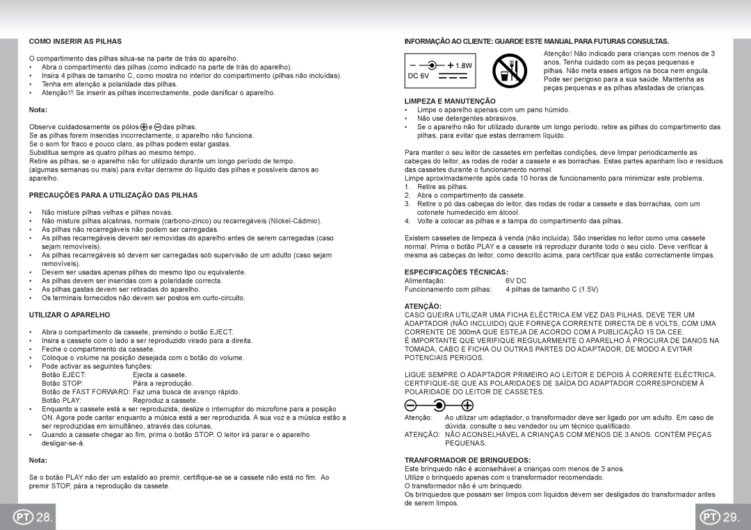 Elta K1260N2 Como Inserir AS Pilhas, Precauções Para a Utilização DAS Pilhas, Utilizar O Aparelho, Limpeza E Manutenção 