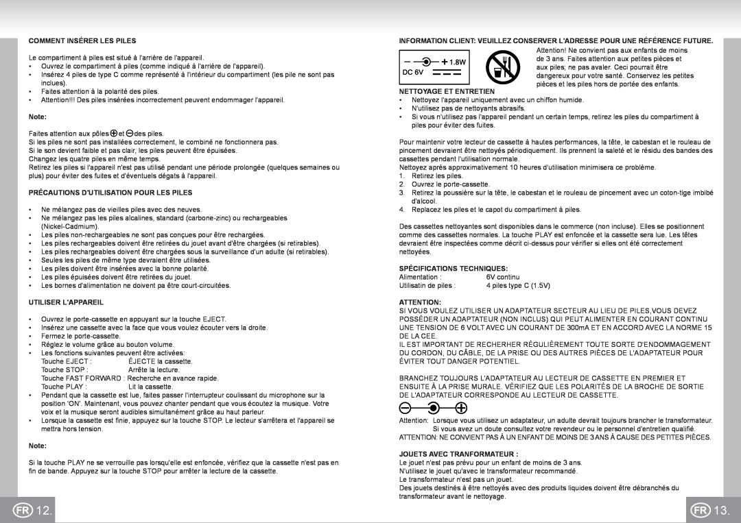 Elta K1260N2 manual Comment Insérer Les Piles, Précautions Dutilisation Pour Les Piles, Utiliser Lappareil 