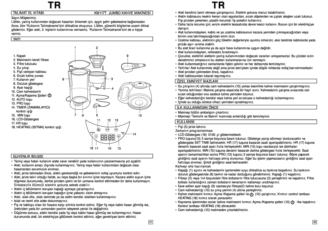 Elta KM117TB instruction manual 