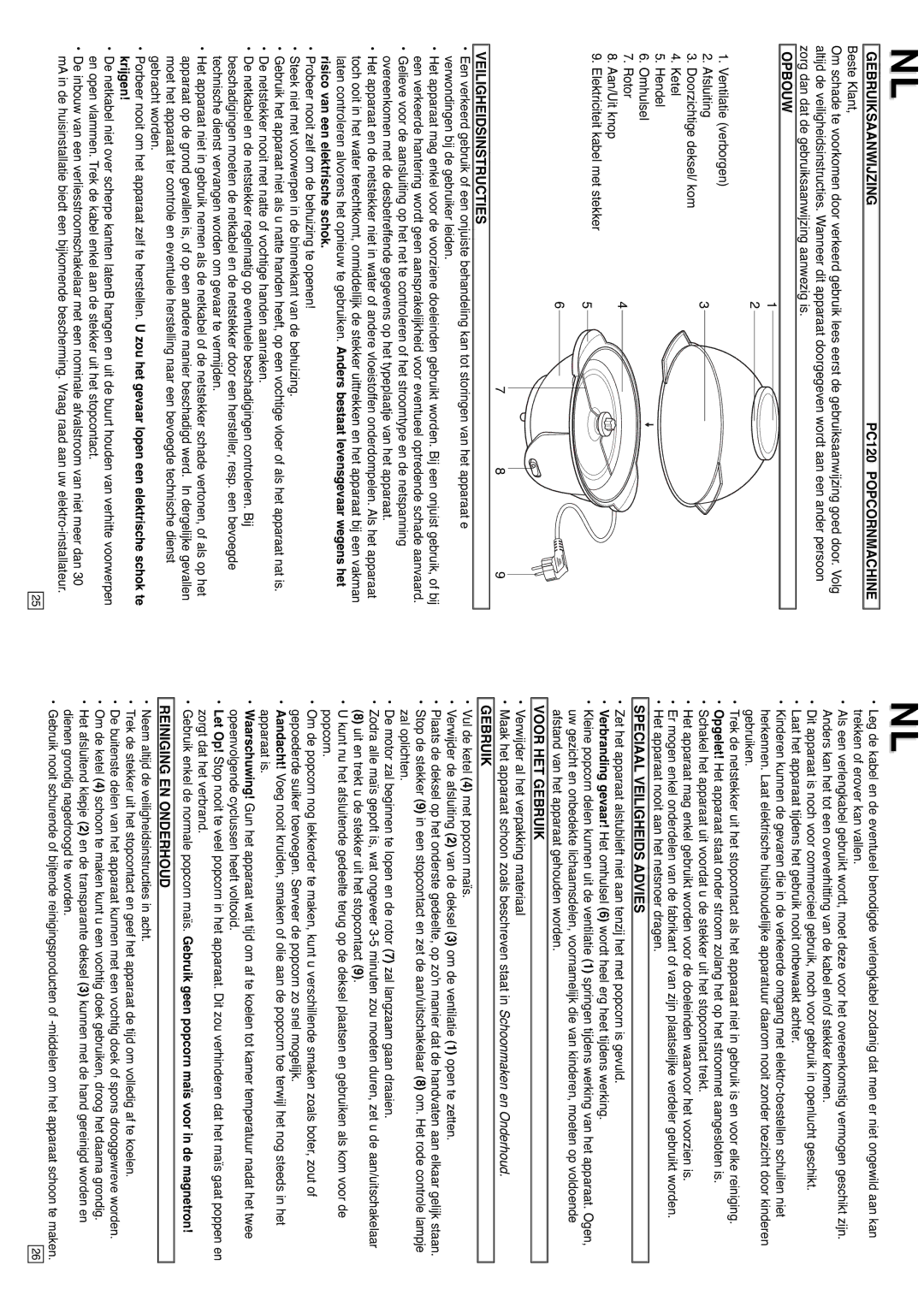 Elta PC120 instruction manual Speciaal Veiligheids Advies 