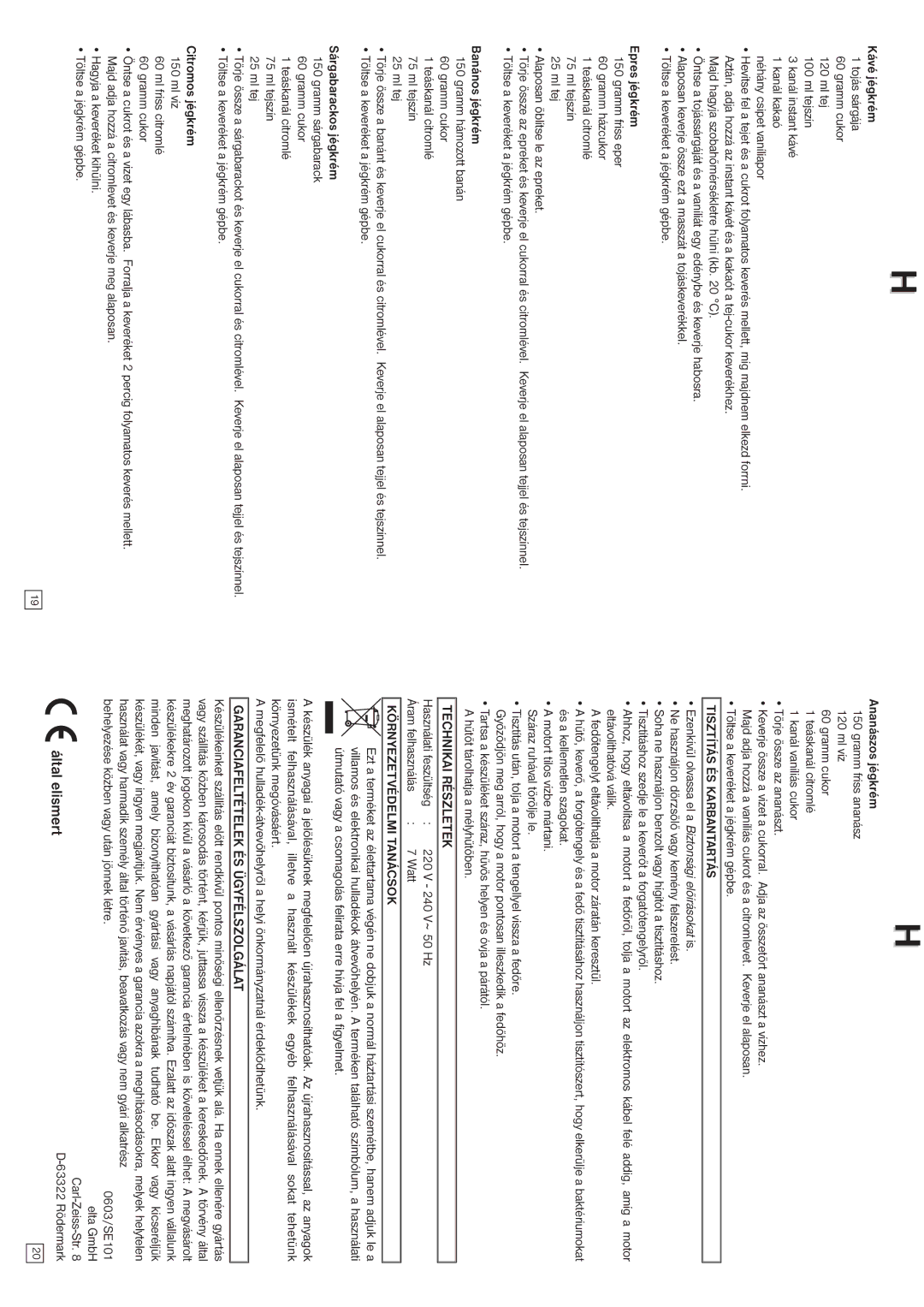 Elta SE101 instruction manual Által elismert, Tisztítás ÉS Karbantartás, Technikai Részletek, Környezetvédelmi Tanácsok 