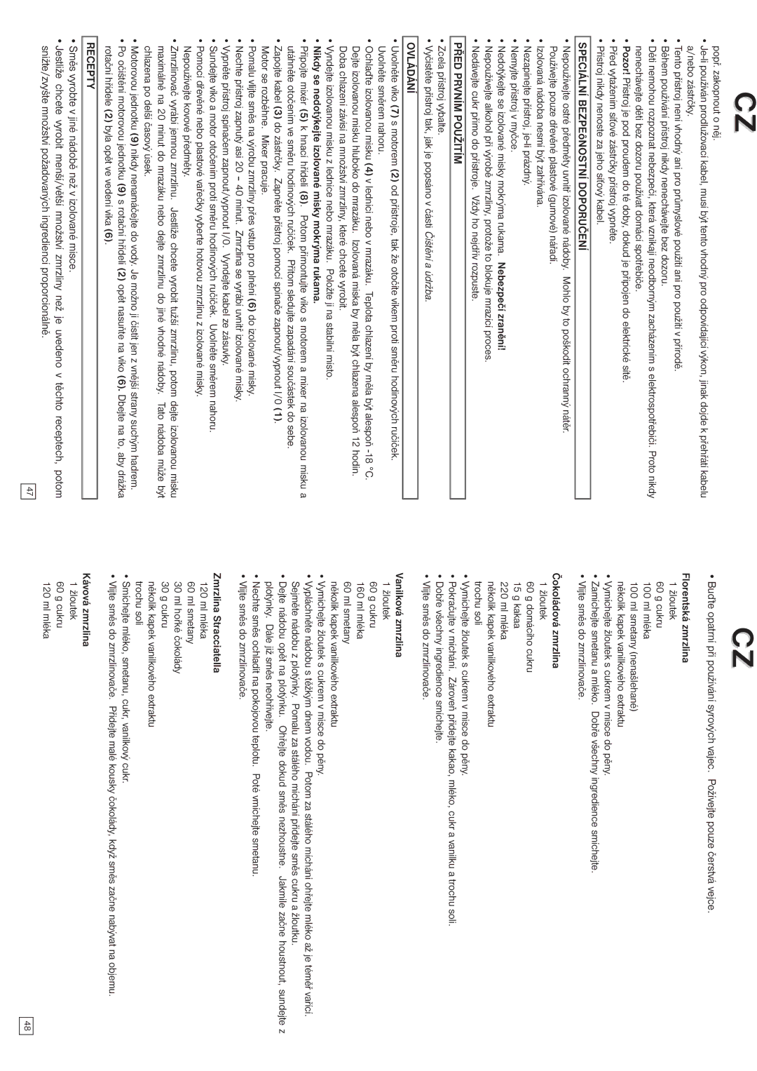 Elta SE101 instruction manual Před Prvním Použitím, Ovládání, Recepty 