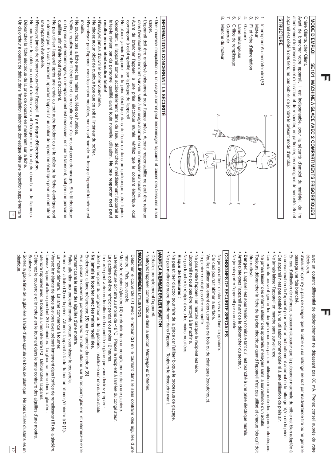 Elta SE101 instruction manual Informations Concernant LA Sécurité, Consignes DE Securite Speciales 