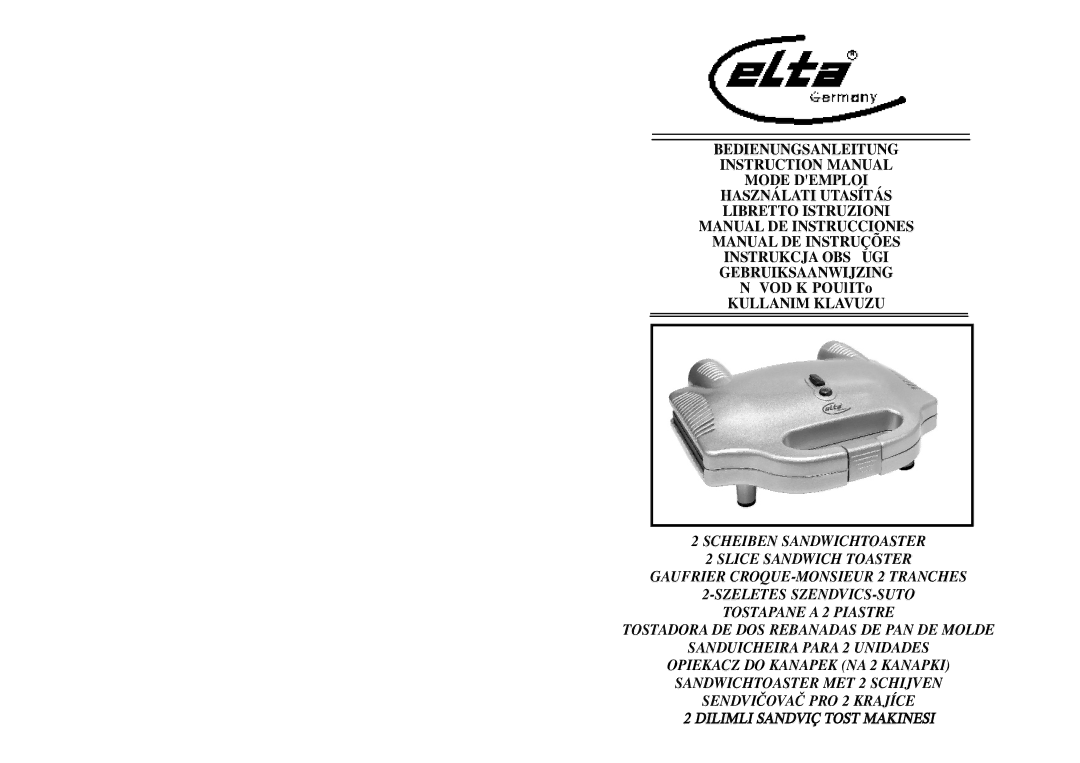 Elta ST104N instruction manual Szeletes SZENDVICS-SÜTÃ 