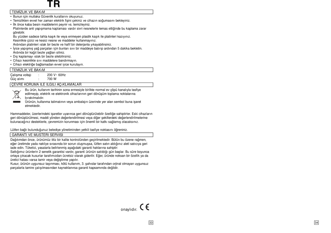 Elta ST104N instruction manual Onaylıdır 