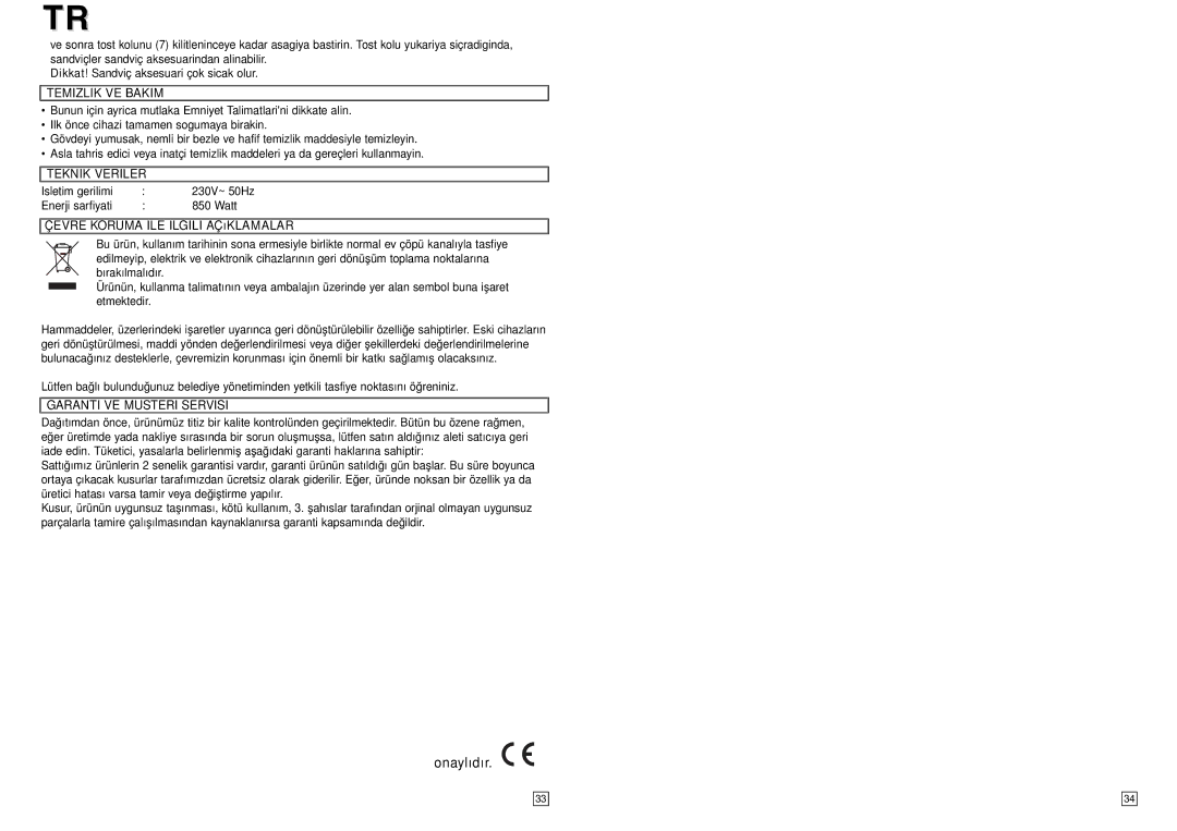 Elta T127 instruction manual Onaylıdır 