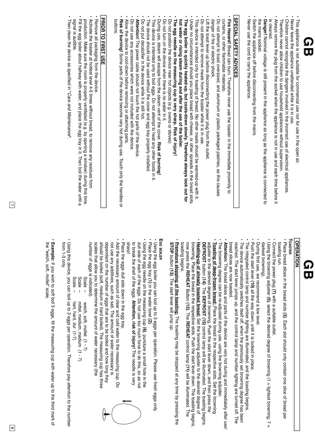 Elta T210 instruction manual Special Safety Advices, Prior to First USE, Operation 