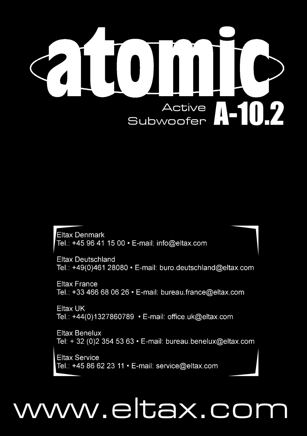 Eltax instruction manual Active A-10.2 Subwoofer 
