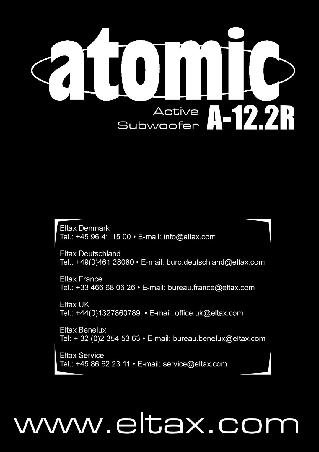 Eltax instruction manual Subwoofer Active A-12.2R 