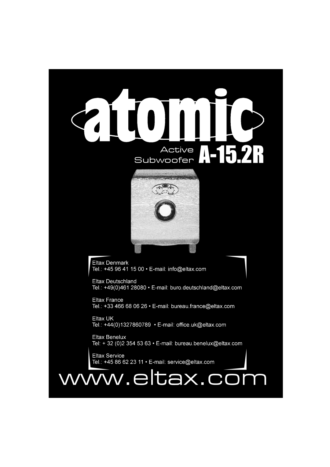 Eltax A-15.2R instruction manual Active, Subwoofer 